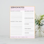 Sermon Notes-Arbeitsblätter (Stehend Vorderseite)