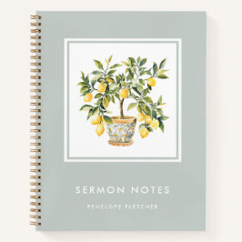 Sermon Notes Modern Watercolor Lemon Tree Notizblock