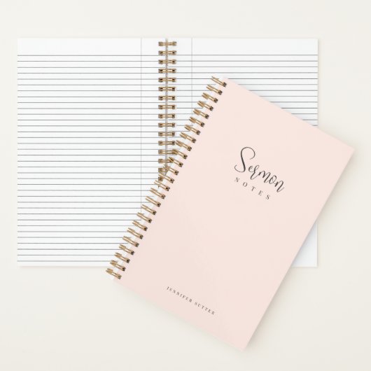 Sermon Notes Simple Minimal Blush Pink Calligraphy Notizblock (Innen)
