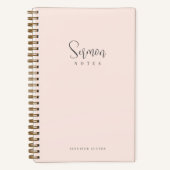 Sermon Notes Simple Minimal Blush Pink Calligraphy Notizblock (Vorderseite)