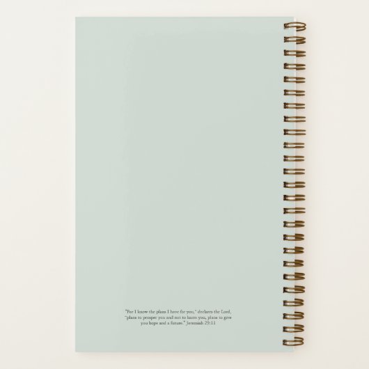 Sermon Notes Simple Minimal Mint Green Calligraphy Notizblock (Rückseite)