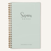 Sermon Notes Simple Minimal Mint Green Calligraphy Notizblock (Vorderseite)