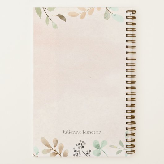 Sermon Notes Wasserfarbe Natur Notizblock (Rückseite)