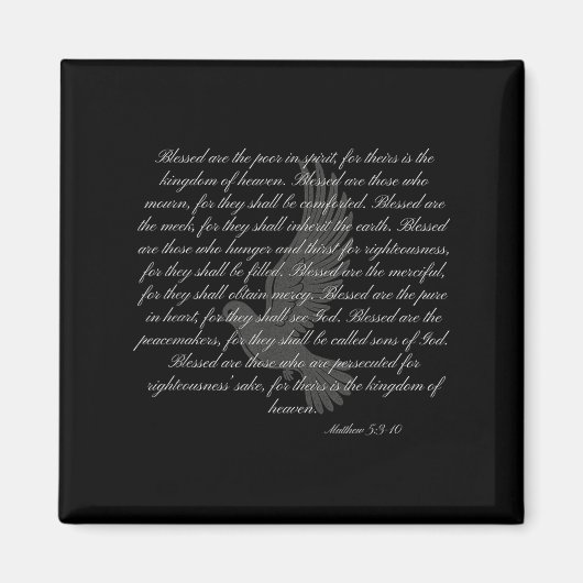 Sermon On The Mount The Beatitudes Matthew 5_3-10  Magnet (Vorne)