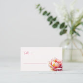 Seröse Rosa-Wasserfarben-Rose Platzkarte (Stehend Vorderseite)