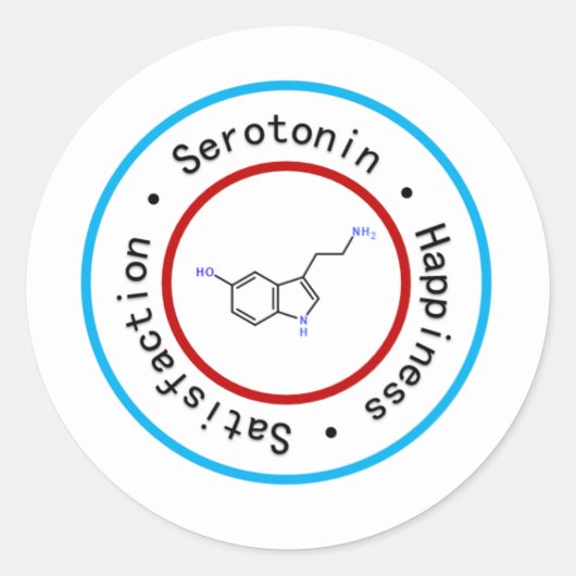 Serotonin-Aufkleber Runder Aufkleber (Vorderseite)
