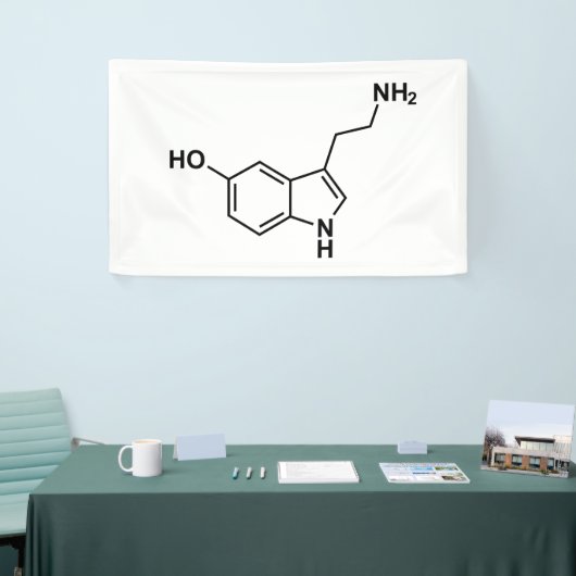 Serotonin-Chemical-Formel-Symbole Banner (Messeveranstaltung)