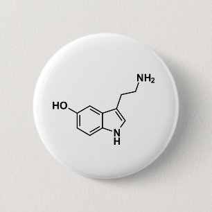 Serotonin-Chemical-Formel-Symbole Button