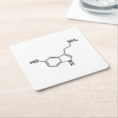 Serotonin-Chemical-Formel-Symbole Rechteckiger Pappuntersetzer (angewinkelt)