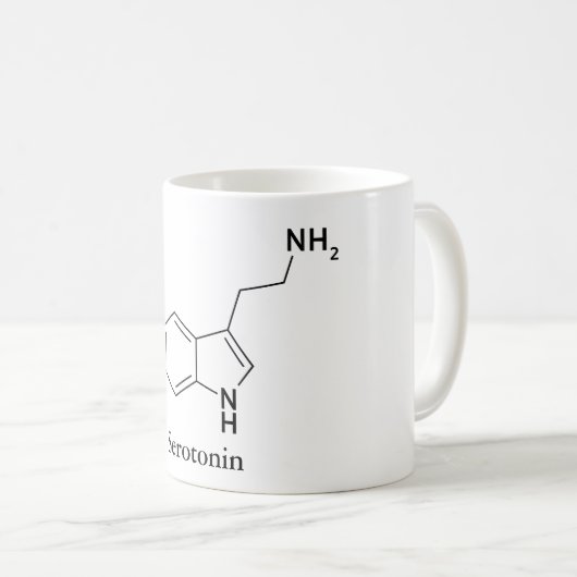 Serotonin Chemie Kaffeetasse (VorderseiteRechts)