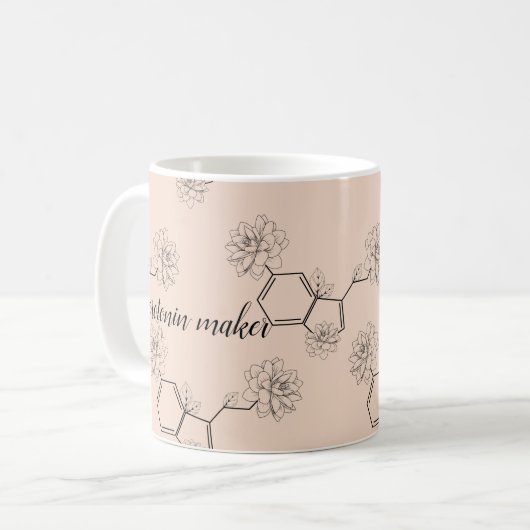 Serotonin-Hersteller Kaffeetasse (Vorderseite Links)