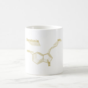 Serotonin Hormone Strukturchemische Formel Gold Kaffeetasse
