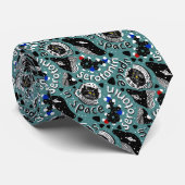 Serotonin im Weltraum auf Aquamarin Krawatte (Gerollt)