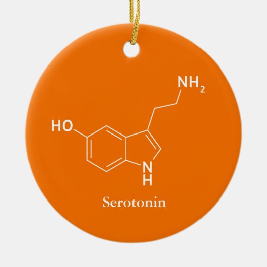 Serotonin Molecule Chemie Cool Keramikornament (Vorne)