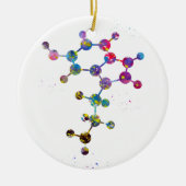 Serotonin Molecule Keramik Ornament (Vorne)