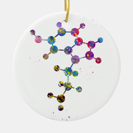 Serotonin Molecule Keramik Ornament (Vorne)
