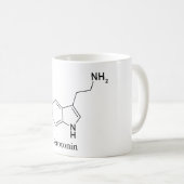 Serotonin-Molekül-Chemie-Wissenschaft Kaffeetasse (VorderseiteRechts)