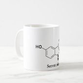 Serotonin-Molekül-Chemie-Wissenschaft Kaffeetasse (Vorderseite Links)