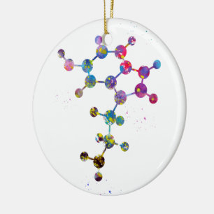 Serotonin-Molekül Keramik Ornament