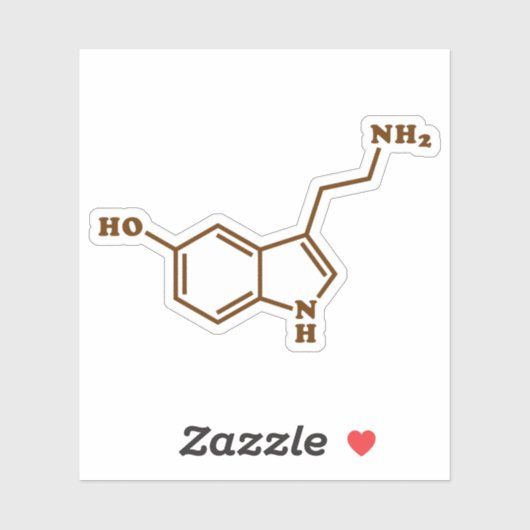 Serotonin Molekulare Chemische Formel Aufkleber (Blatt)