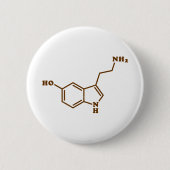Serotonin-molekulare chemische Formel Button (Vorderseite)