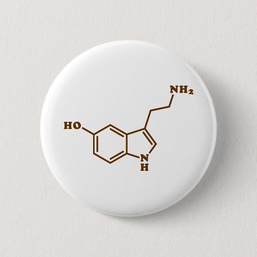 Serotonin-molekulare chemische Formel Button (Vorderseite)