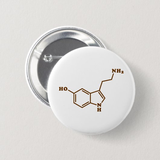 Serotonin-molekulare chemische Formel Button (Vorne & Hinten)