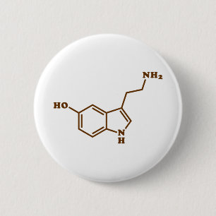 Serotonin-molekulare chemische Formel Button