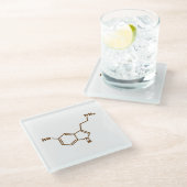 Serotonin-molekulare chemische Formel Glasuntersetzer (Schrägansicht)