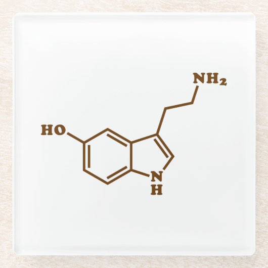 Serotonin-molekulare chemische Formel Glasuntersetzer (Vorderseite)