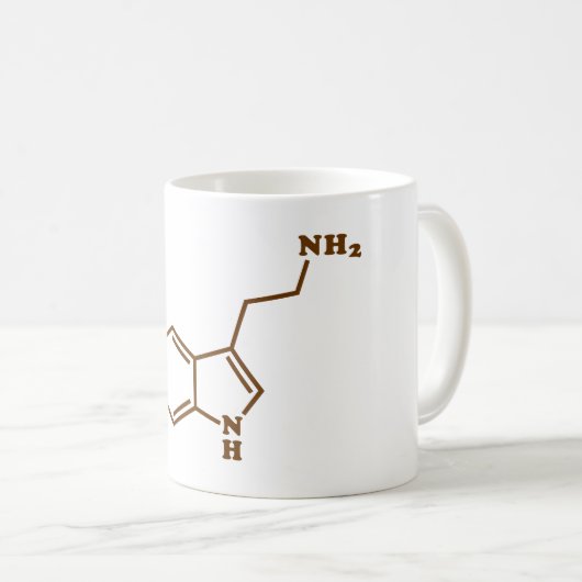 Serotonin Molekulare Chemische Formel Kaffeetasse (VorderseiteRechts)