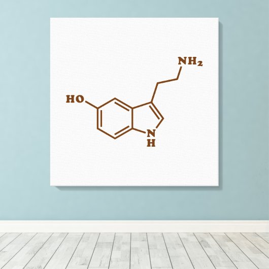 Serotonin Molekulare Chemische Formel Leinwanddruck (Insitu (Holzboden))