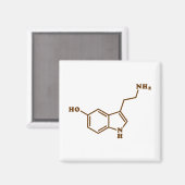 Serotonin Molekulare Chemische Formel Magnet (Vorderseite/Rückseite)