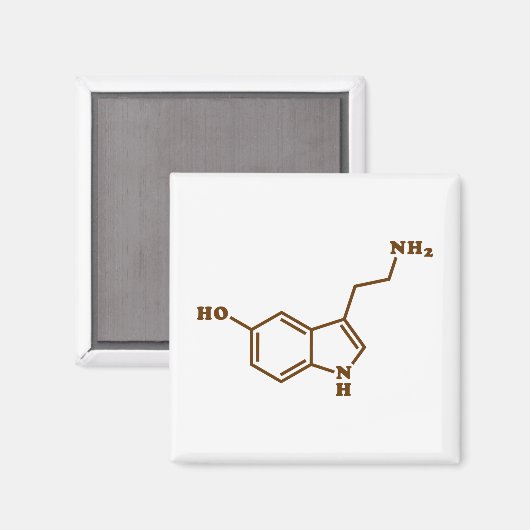Serotonin Molekulare Chemische Formel Magnet (Vorderseite/Rückseite)