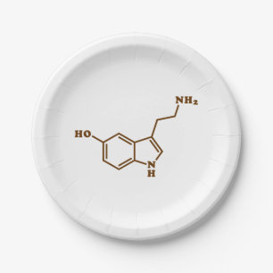 Serotonin Molekulare Chemische Formel Pappteller