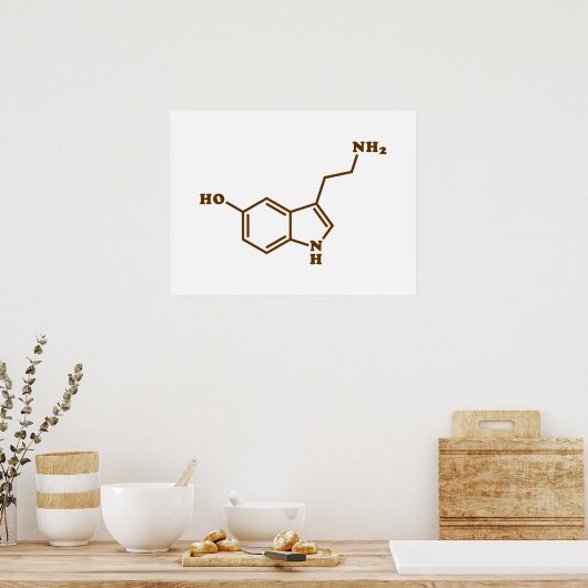Serotonin Molekulare Chemische Formel Poster (Küche)