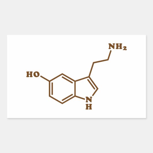 Serotonin Molekulare Chemische Formel Rechteckiger Aufkleber (Vorderseite)