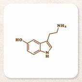Serotonin-molekulare chemische Formel Rechteckiger Pappuntersetzer (Vorderseite)