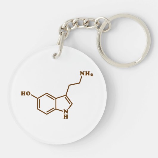 Serotonin Molekulare Chemische Formel Schlüsselanhänger (Rückseite)