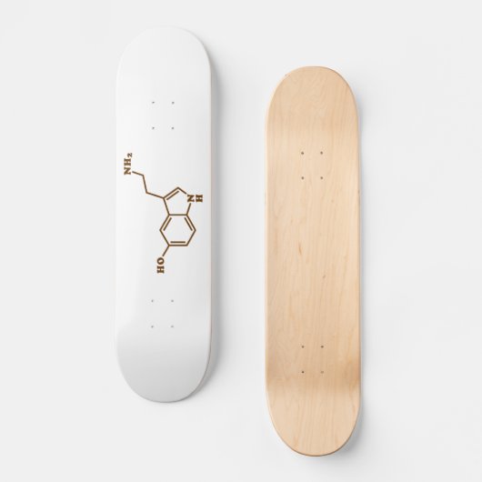 Serotonin Molekulare Chemische Formel Skateboard (Vorderseite)