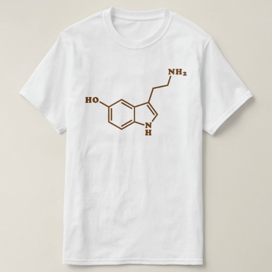 Serotonin Molekulare Chemische Formel T-Shirt (Design vorne)