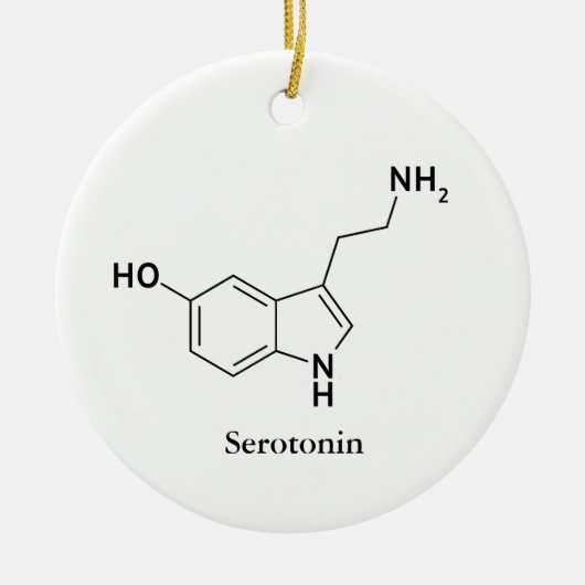 Serotonin Molekulare Strukturchemie Keramik Ornament (Vorne)