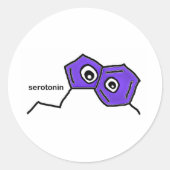 Serotonin Neurotransmitter Runder Aufkleber (Vorderseite)