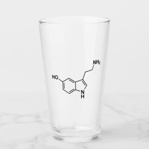 Serotonin-Symbol für chemische Formel Glas