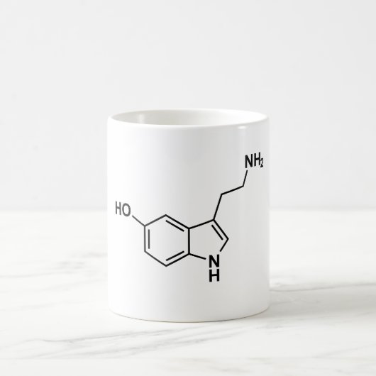 Serotonin-Symbol für chemische Formel Kaffeetasse (Mittel)