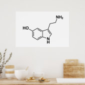 Serotonin-Symbol für chemische Formel Poster (Küche)