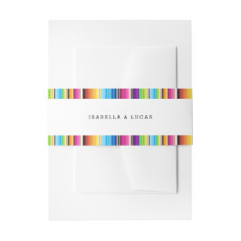 Serpae Spring Stripes Wedding Einladungsbanderole