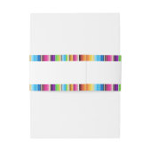 Serpae Spring Stripes Wedding Einladungsbanderole (Rückseitenbeispiel)