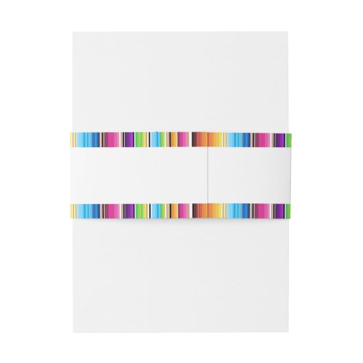 Serpae Spring Stripes Wedding Einladungsbanderole (Rückseitenbeispiel)