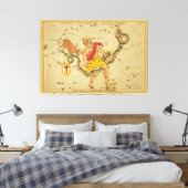 Serpens - Vintages Astronomisches Star Chart Image Leinwanddruck (Insitu (Schlafzimmer))
